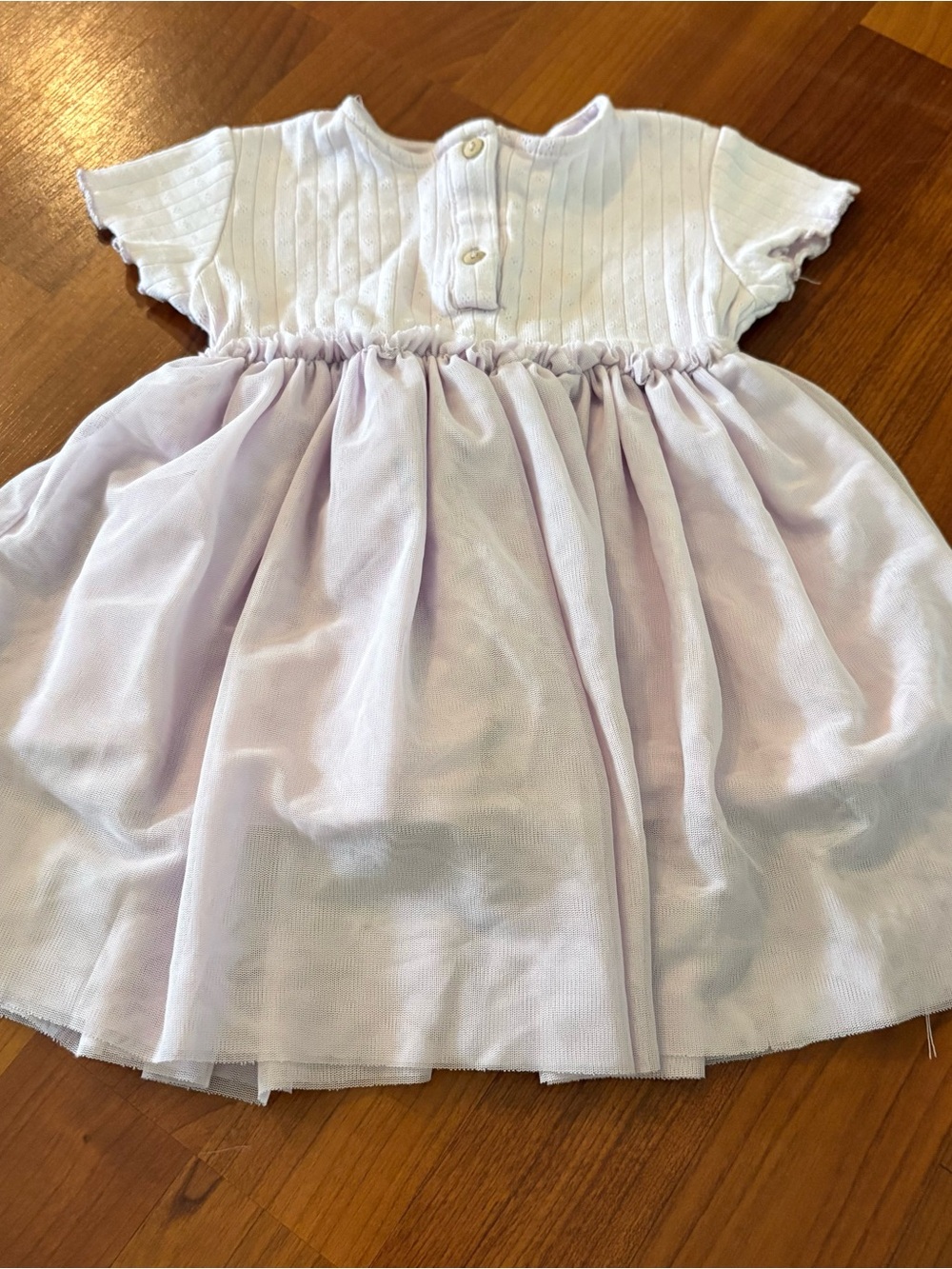 Zara Light Lavender & White Gathered Baby Dress 9-12 months
